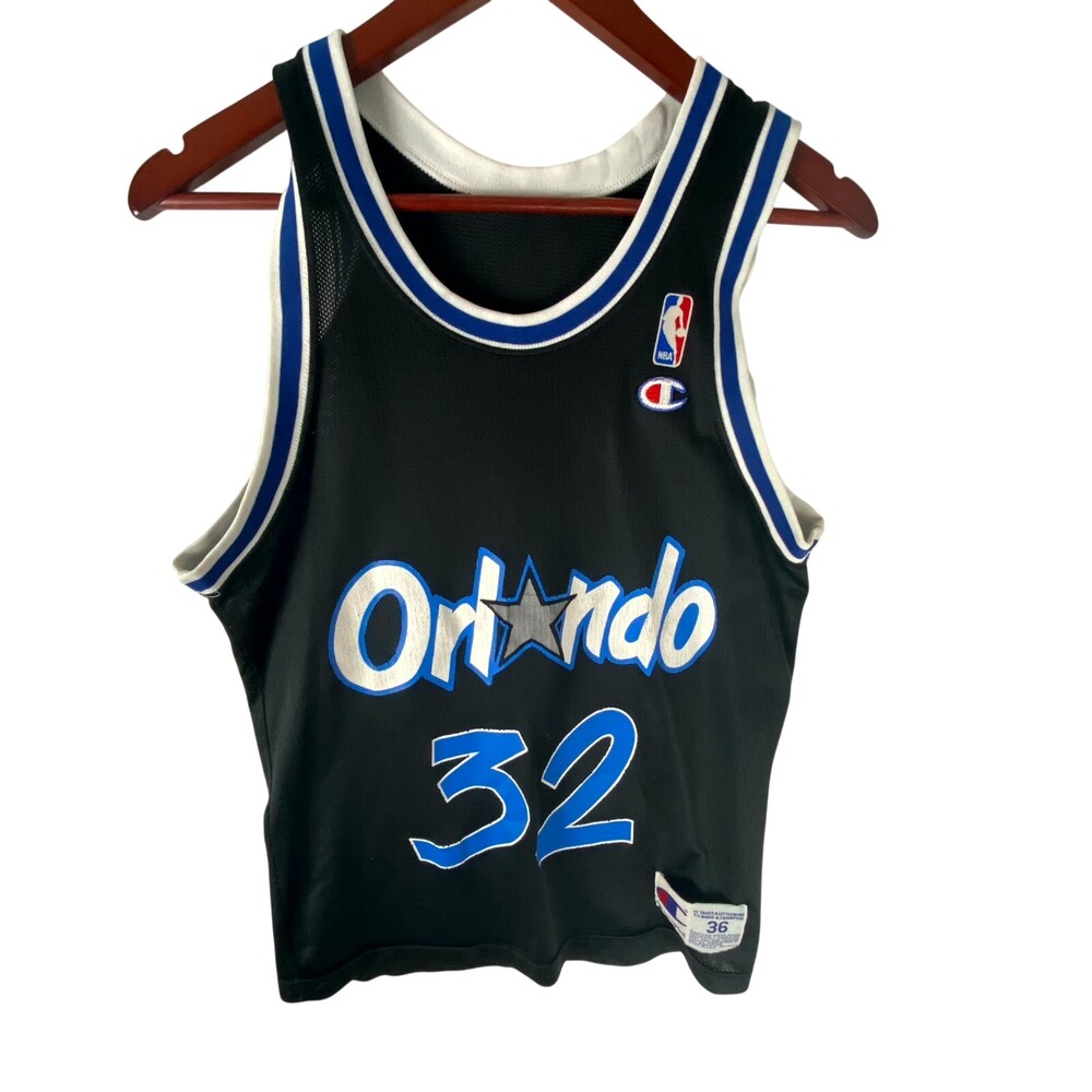 Vtg Champion Jersey Mens 36 Black Orlando Magic Shaquille O'Neal #32 Basketball